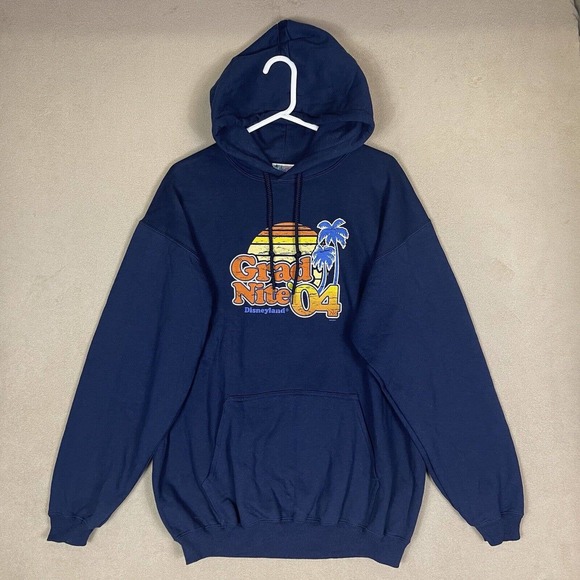 Disneyland Resort Hoodie Adult Large Blue Grad Night 04 Classic Magic Mens - Picture 1 of 11